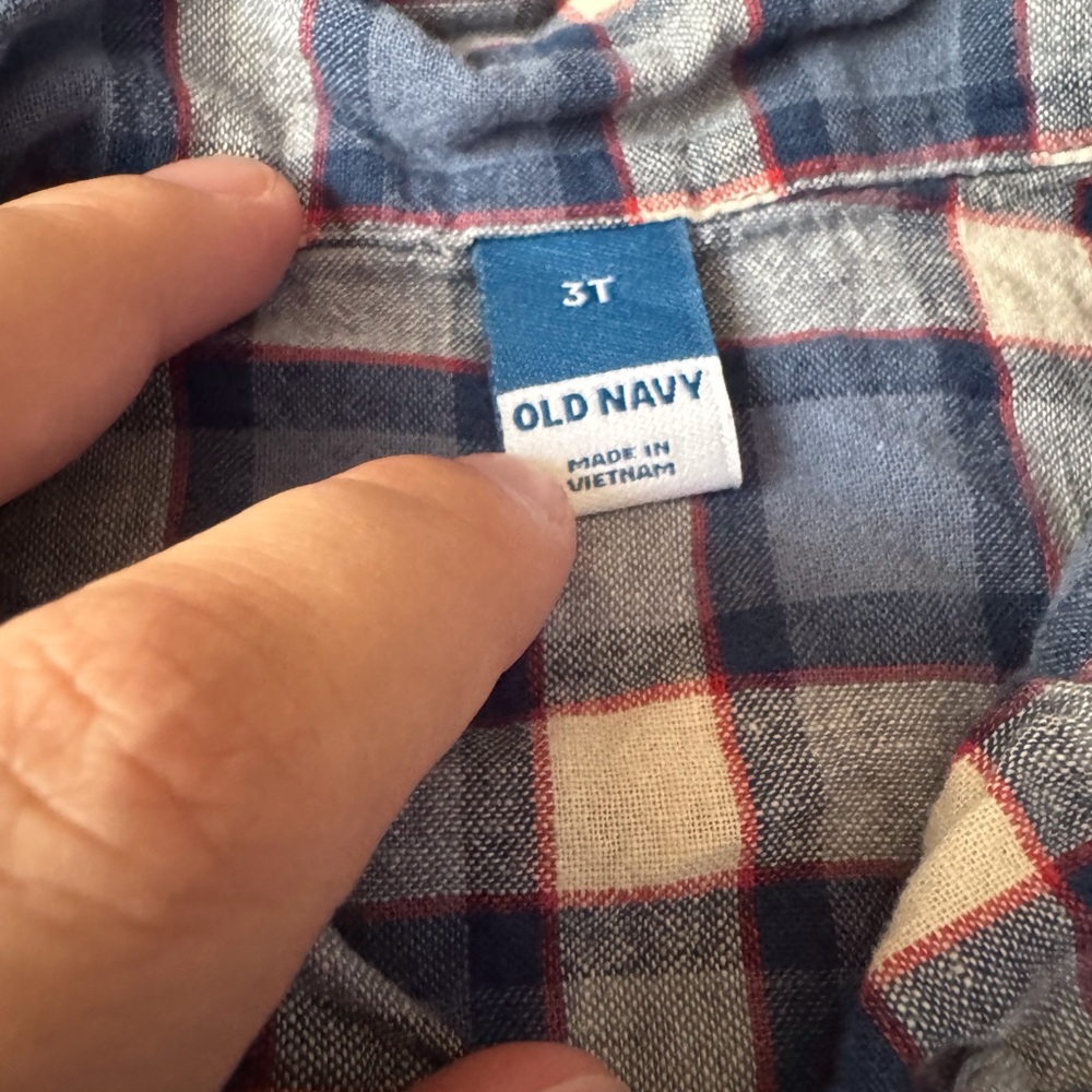 Old Navy Button Front Plaid Tee - Picture 3 of 3